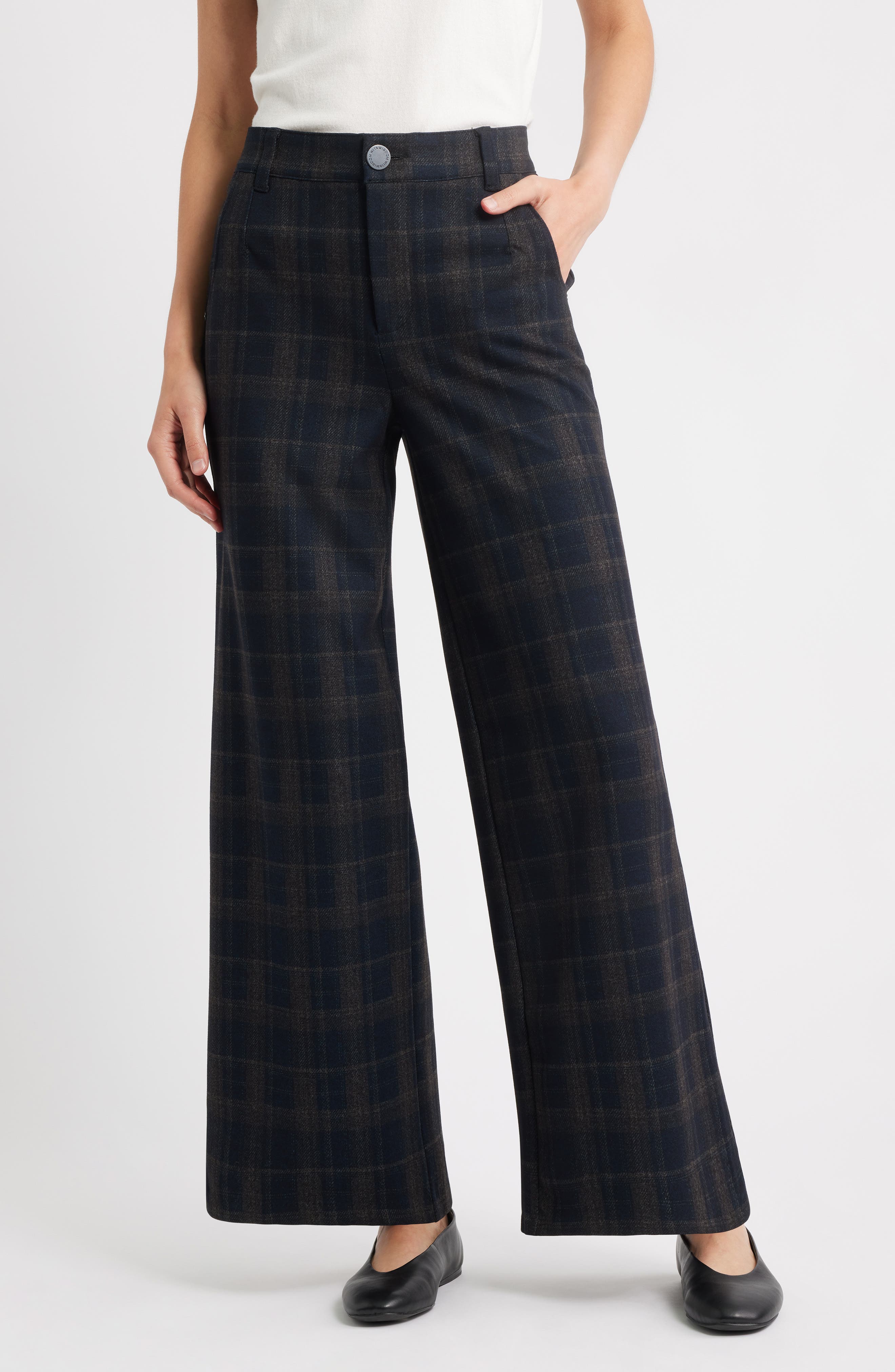 Wit & Wisdom Whitney 'Ab'Solution Skyrise Flat Front Wide Leg Pants