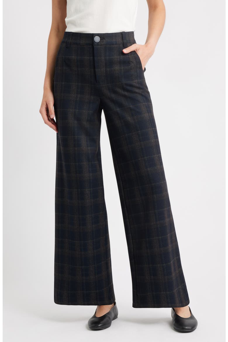 Whitney Skyrise Flat Front Wide Leg Pants, Main, color, ULTRA NAVY MULTI