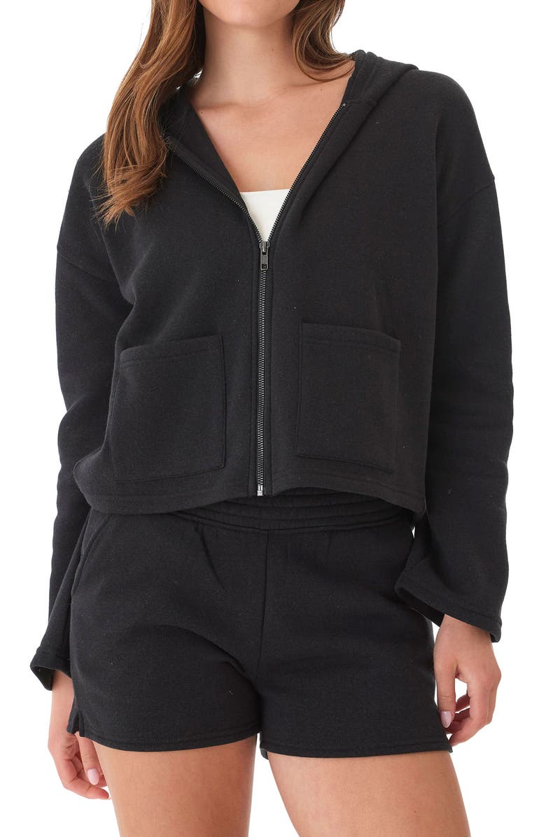 Threads 4 Thought Raychelle Front Zip Crop Hoodie, Main, color, 