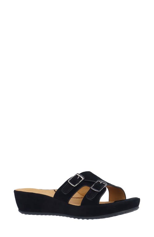 L'amour Des Pieds Careena Wedge Slide Sandal In Black