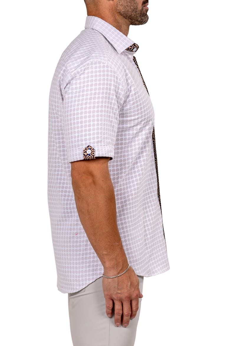 Galileo Marthy Short Sleeve Button-Up Shirt, Alternate, color, GREY