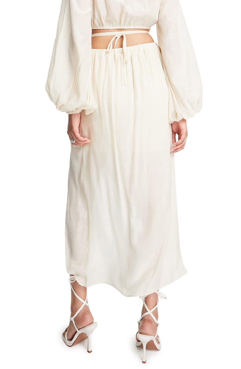 ASOS DESIGN Ruched Side Slit Midi Skirt, Alternate, color, 