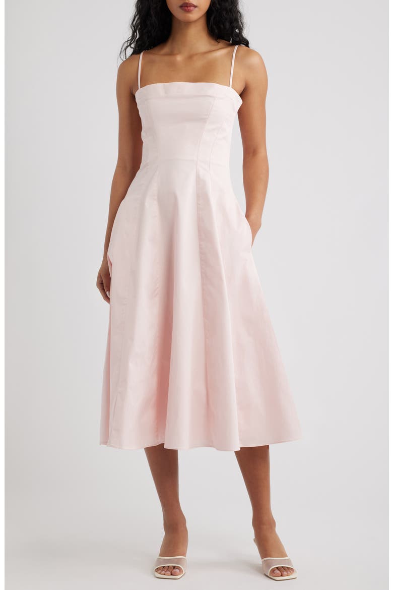 Dolly Seamed Midi Sundress, Main, color, PINK