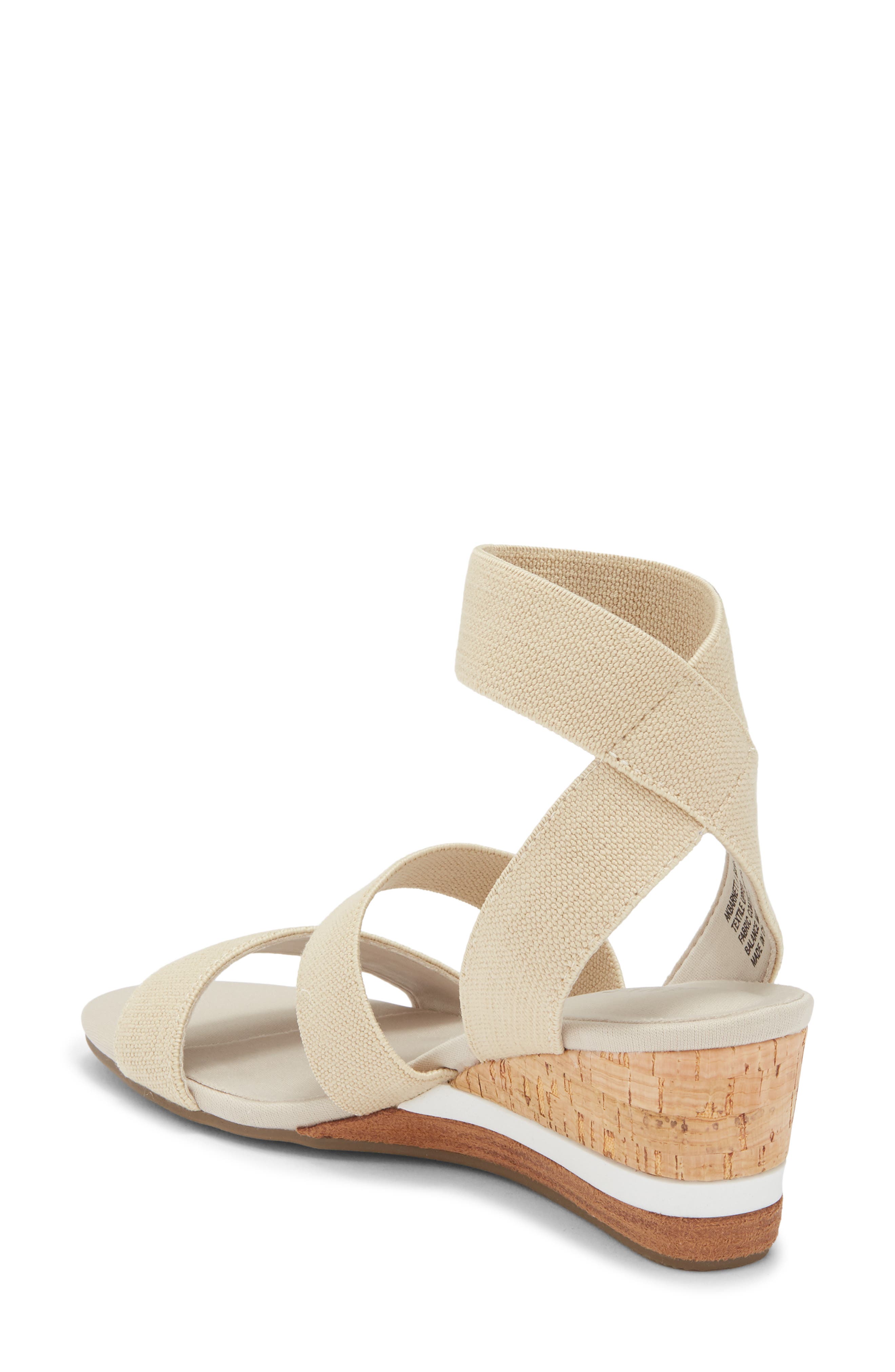 Anne Klein Barnett Wedge Ankle Strap Sandal, Alternate, color, Natural
