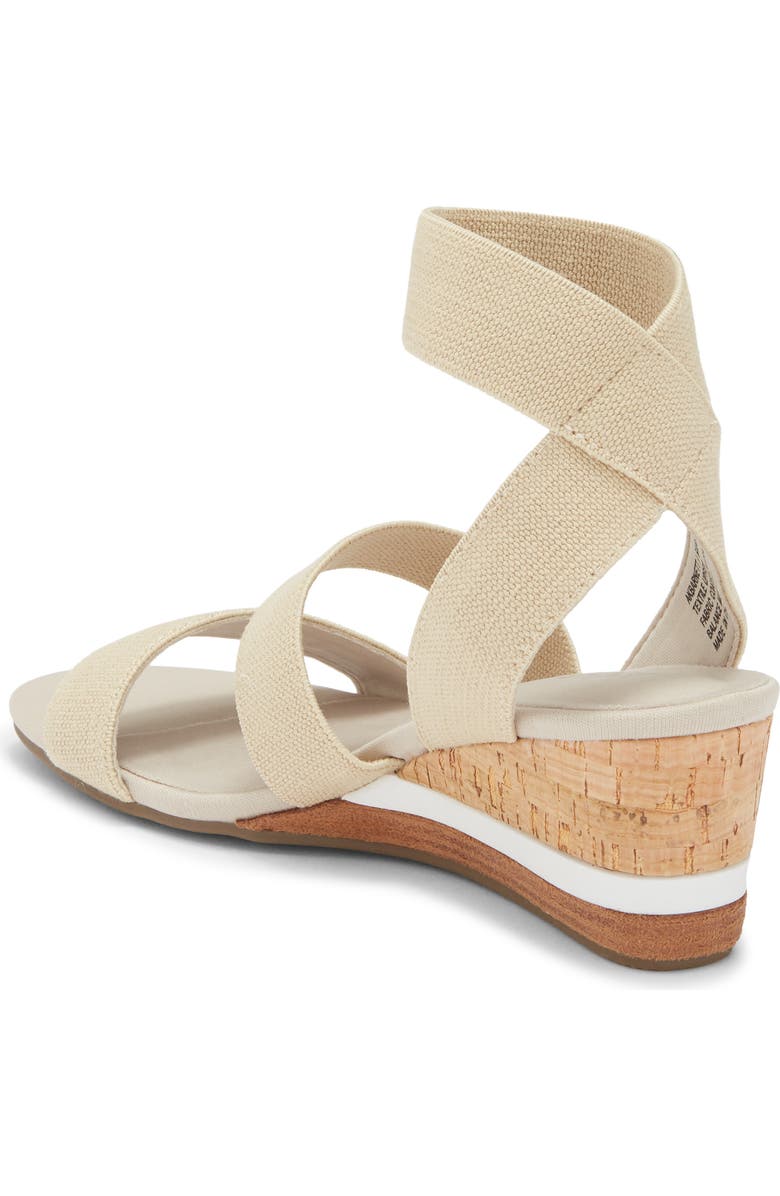 Anne Klein Barnett Wedge Ankle Strap Sandal, Alternate, color, Natural