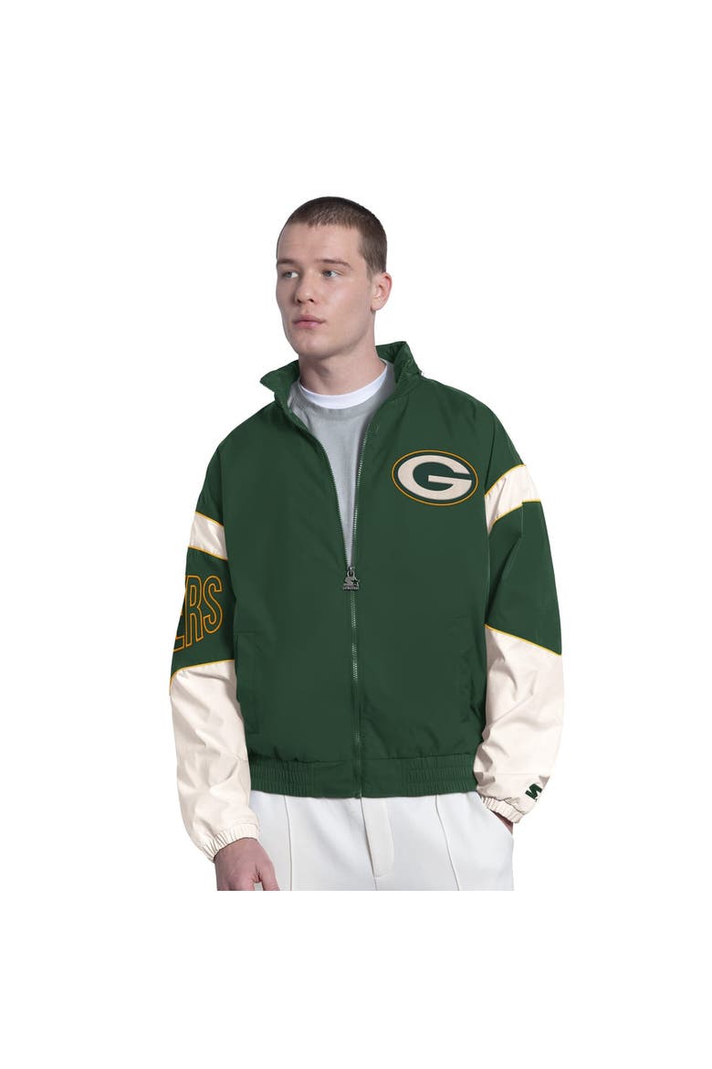Men's Starter  Green Green Bay Packers The Gust Full-Zip Hooded Jacket, Main, color, Green