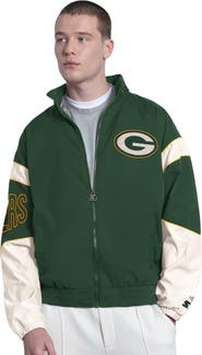 STARTER Men's Starter Green Green Bay Packers The Gust Full-Zip Hooded Jacket