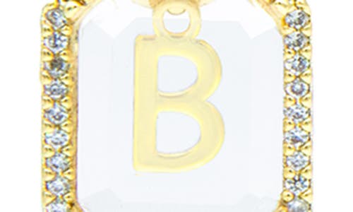 La Meno Crystal Letter Square Pendant Necklace