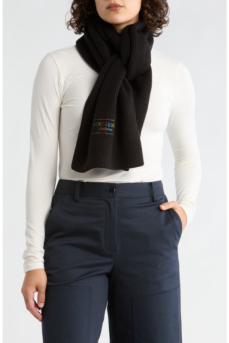 Crystal Logo Scarf, Main, color, BLACK