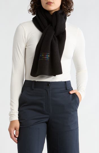 Kurt Geiger London Crystal Logo Scarf In Black