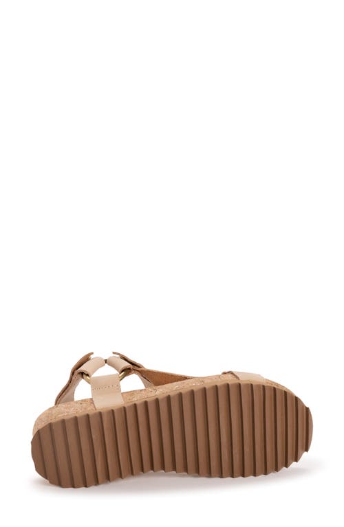 Muk Luks Piper Platform Wedge Sandal In Khaki/stone