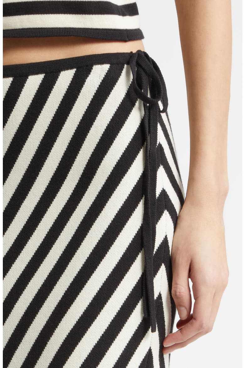 Stripe Pima Cotton Sweater Skirt, Alternate, color, CREAM BLACK