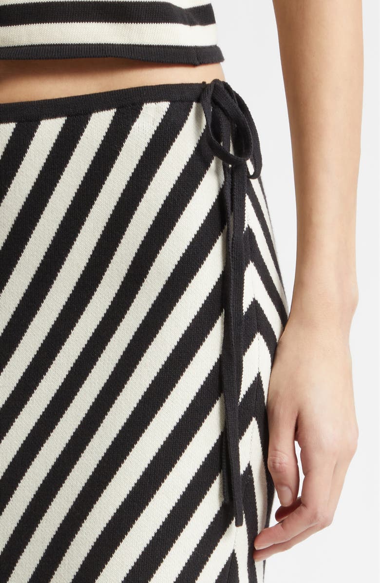 POSSE Stripe Pima Cotton Sweater Skirt, Alternate, color, Cream Black