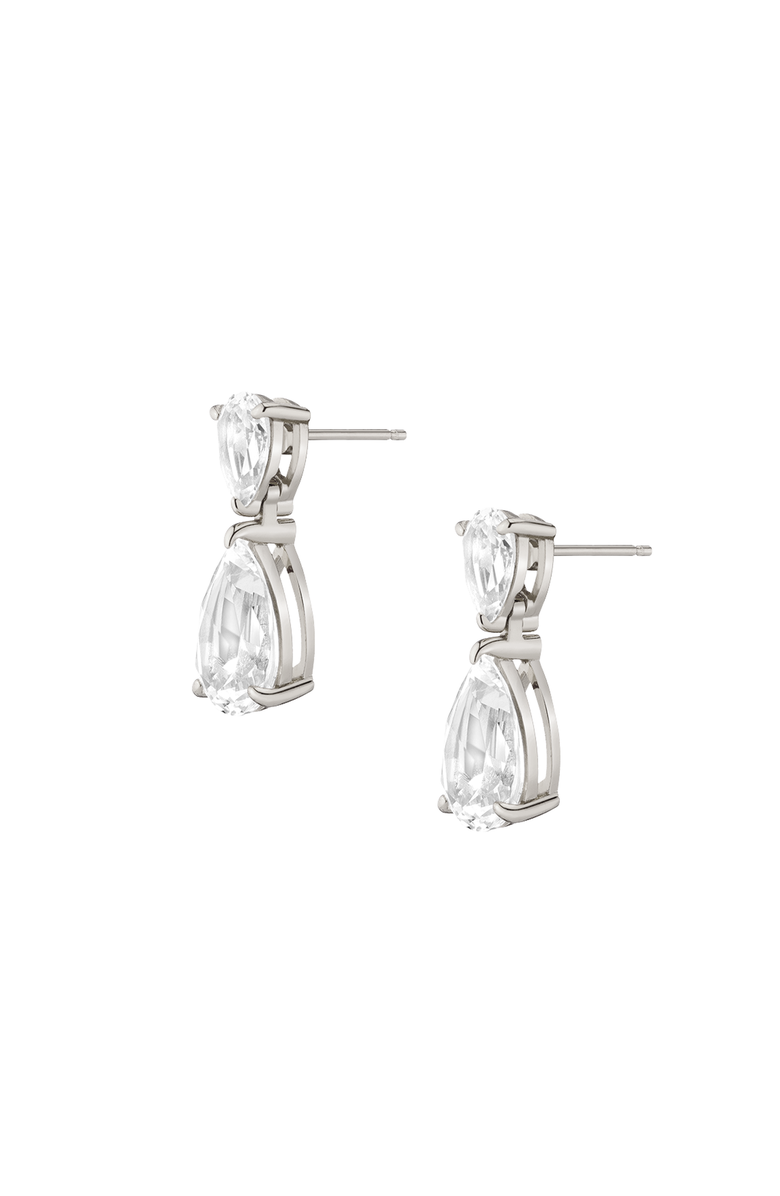 Aurate New York Lab Grown Sapphire Pear Drop Earrings, Alternate, color, White Vermeil