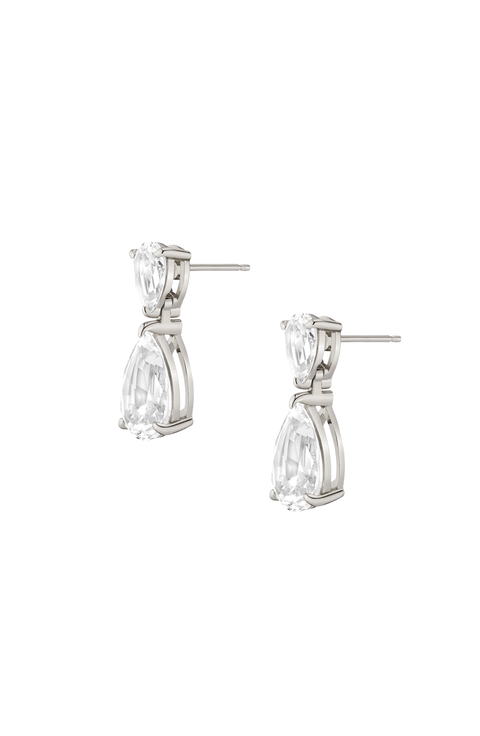 Lab Grown Sapphire Pear Drop Earrings