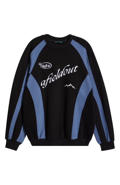 Afield Out Alpine Colorblock Crewneck Sweatshirt In Black