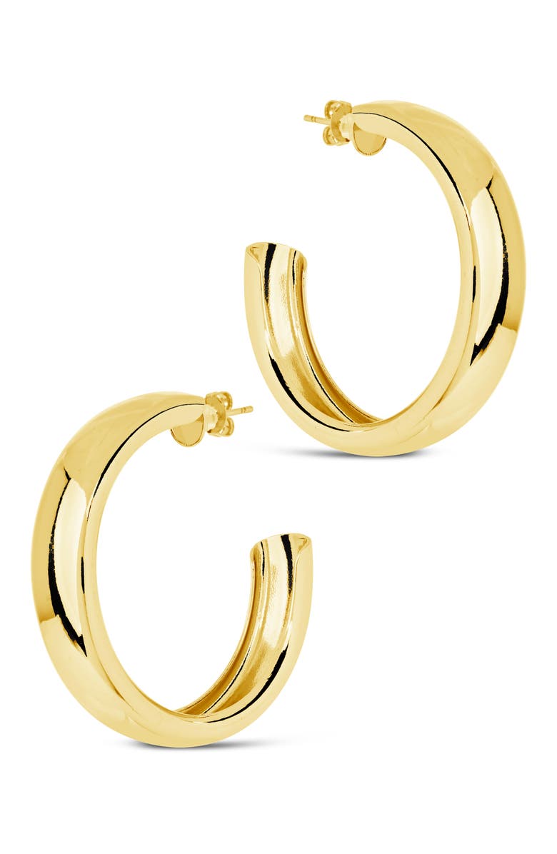 Sterling Forever Liviana Hoop Earrings, Alternate, color, Gold