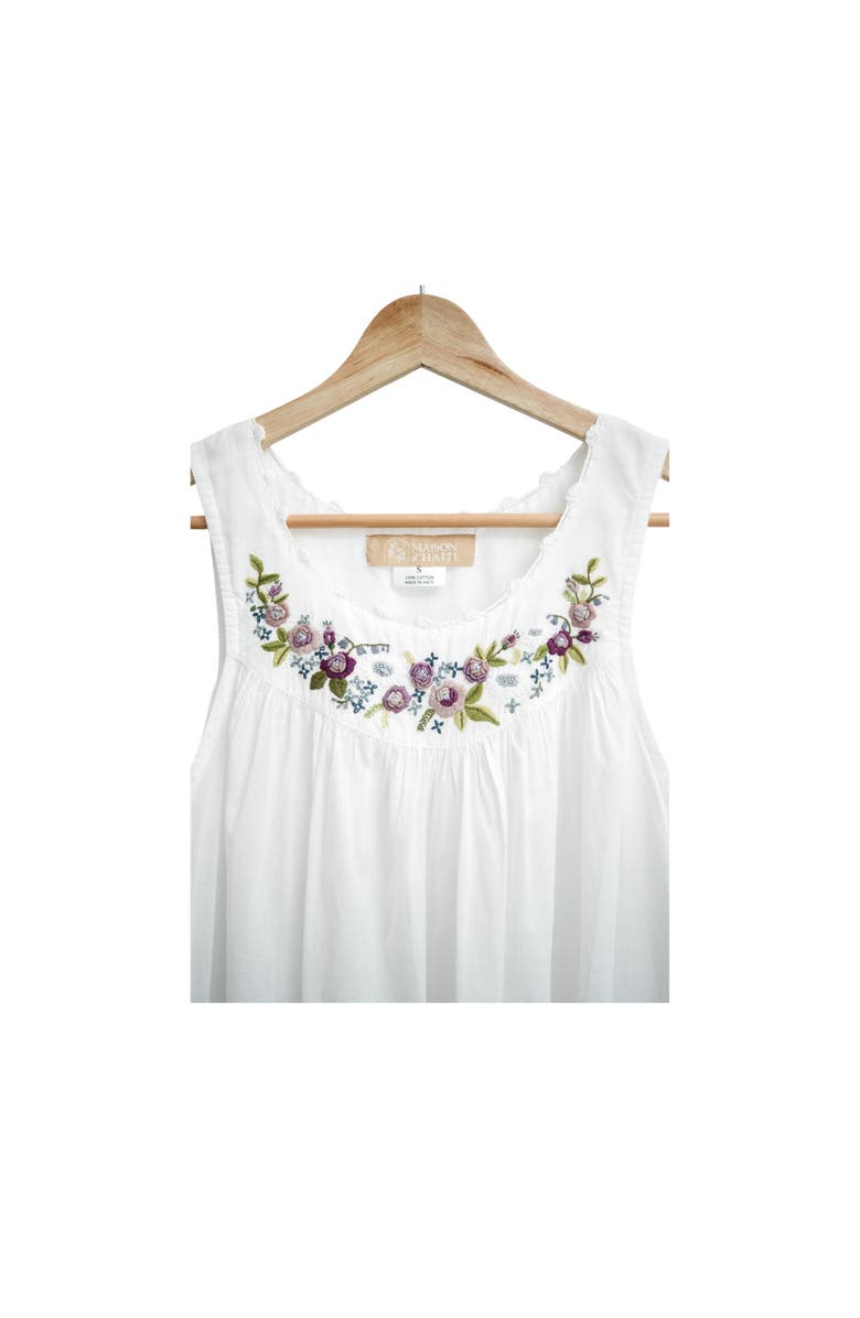 Maison d'Haiti Purple Rosebud Nightgown, Alternate, color, Midi