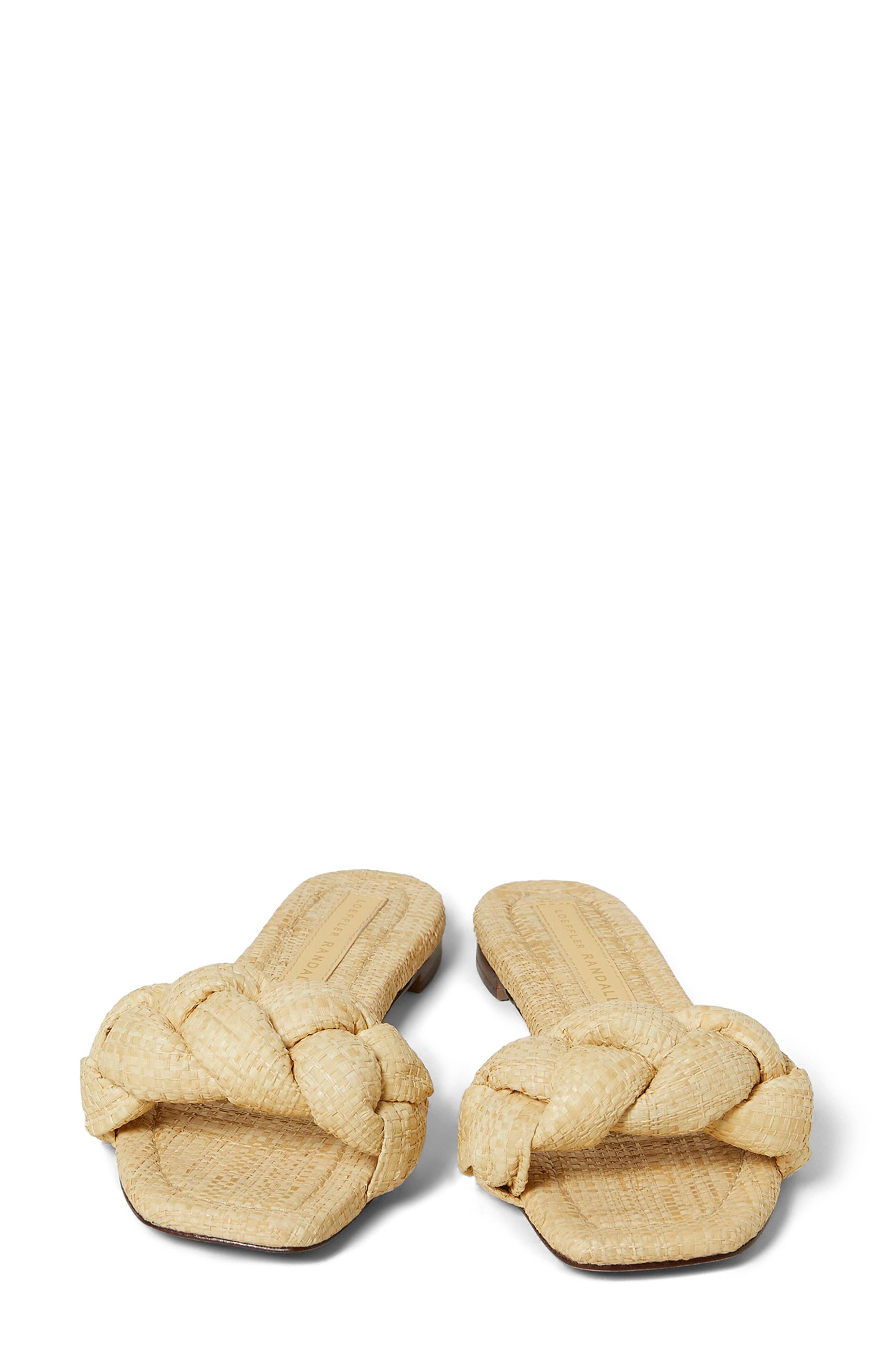 Loeffler Randall Joanna Braided Raffia Slide Sandal, Alternate, color, Natural