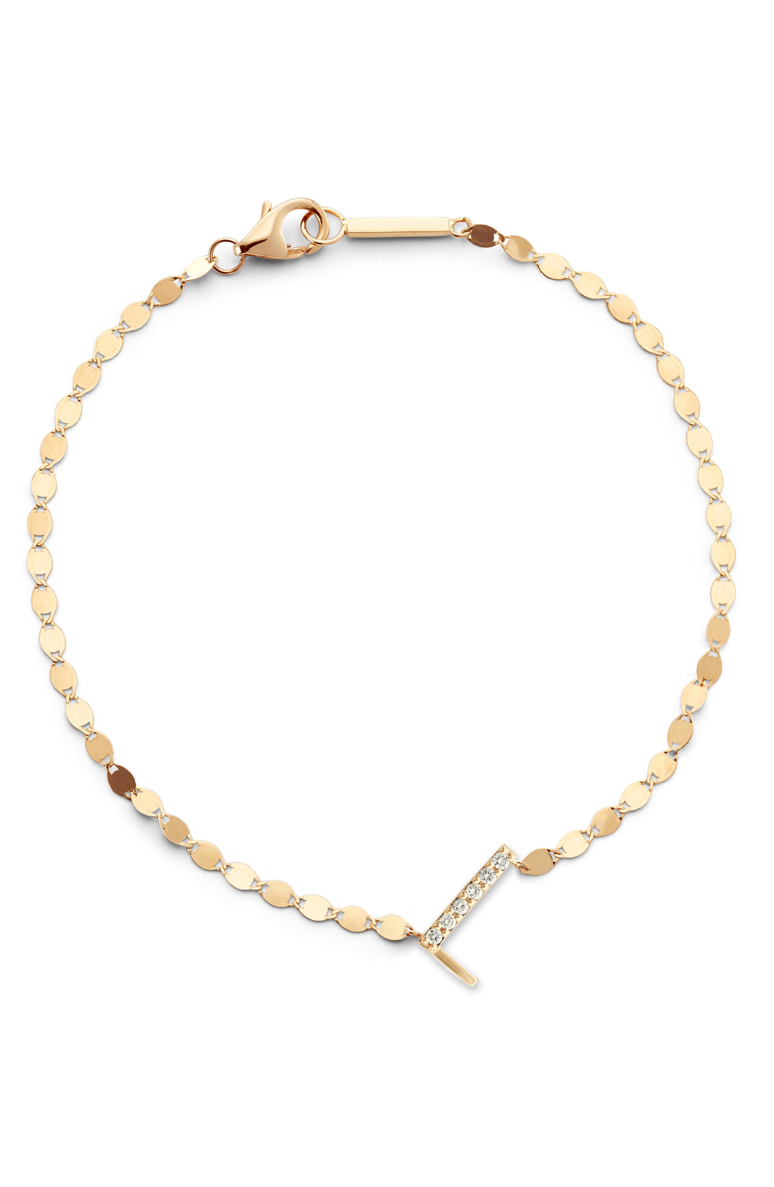 LANA Jewelry Get Personal Diamond Initial Charm Bracelet