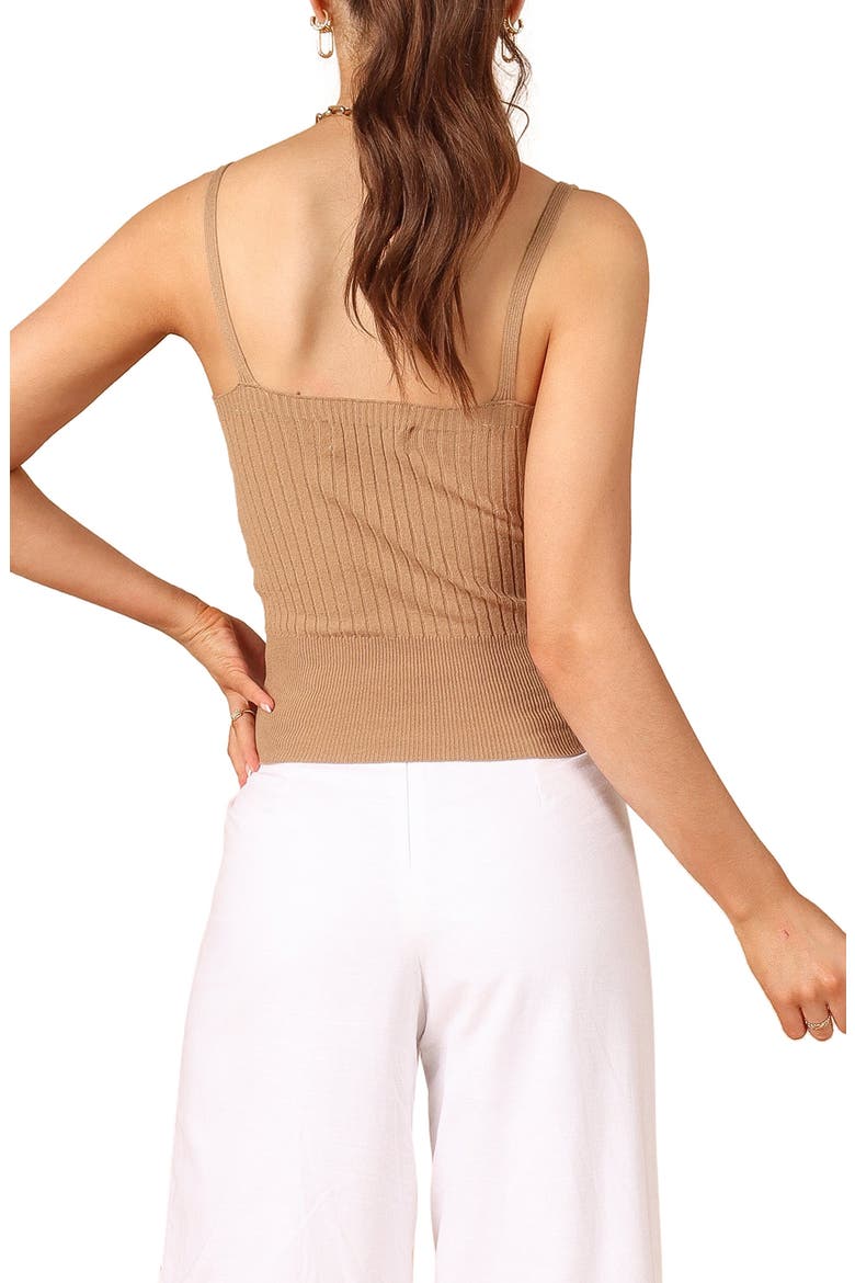 Gemma V-Neck Rib Sweater Tank, Alternate, color, CAMEL