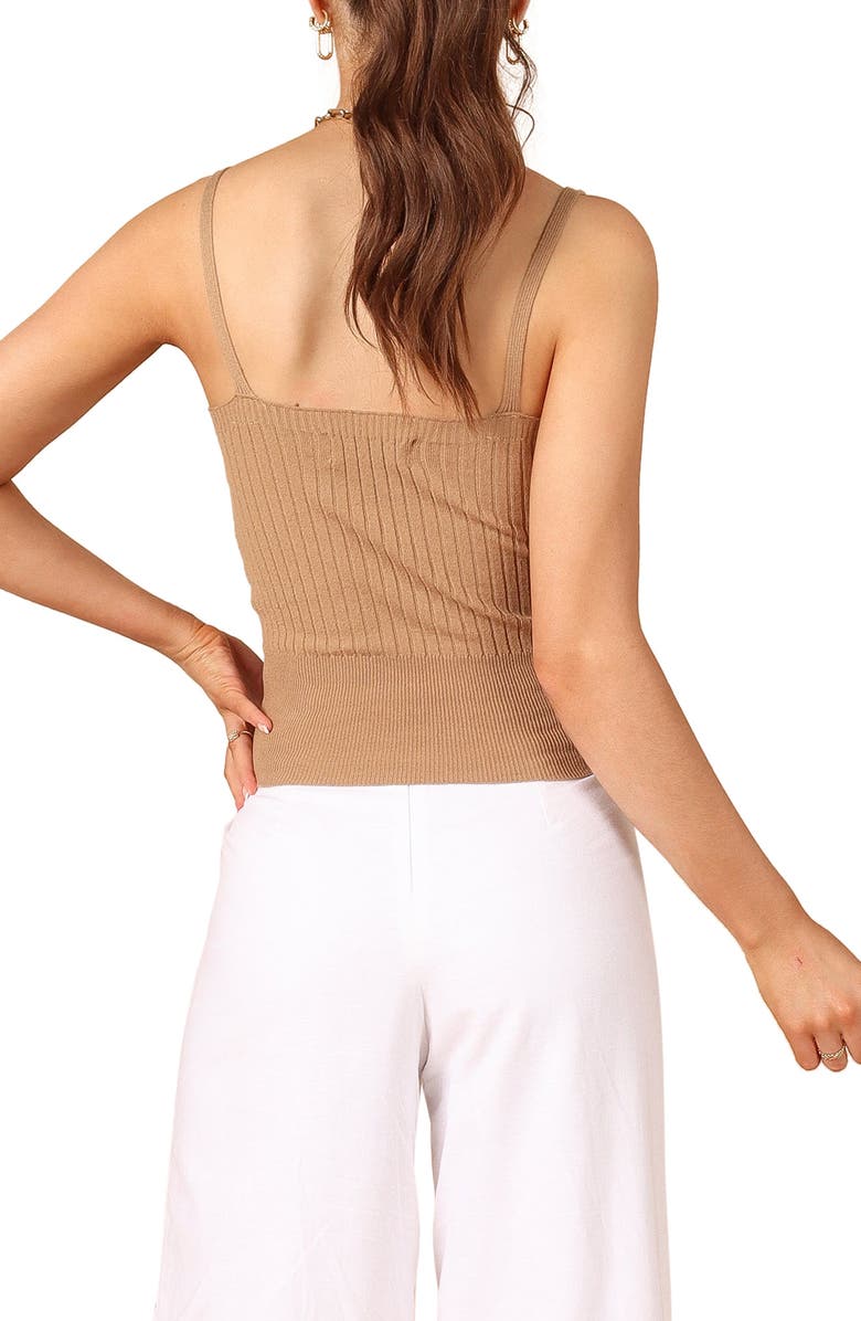 Petal & Pup Gemma V-Neck Rib Sweater Tank, Alternate, color, Camel
