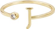 Adornia CZ & Initial Open Band Ring