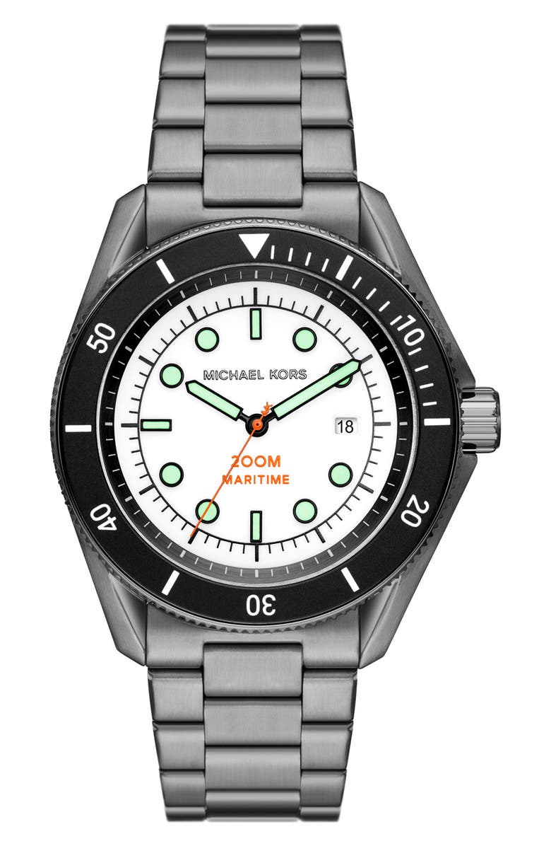 Michael Kors Maritime Quartz Stainless Steel Bracelet Watch, 42mm, Main, color, Stainless Steel