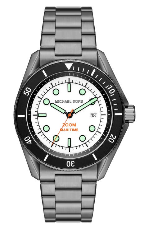 Maritime Quartz Stainless Steel Bracelet Watch, 42mm