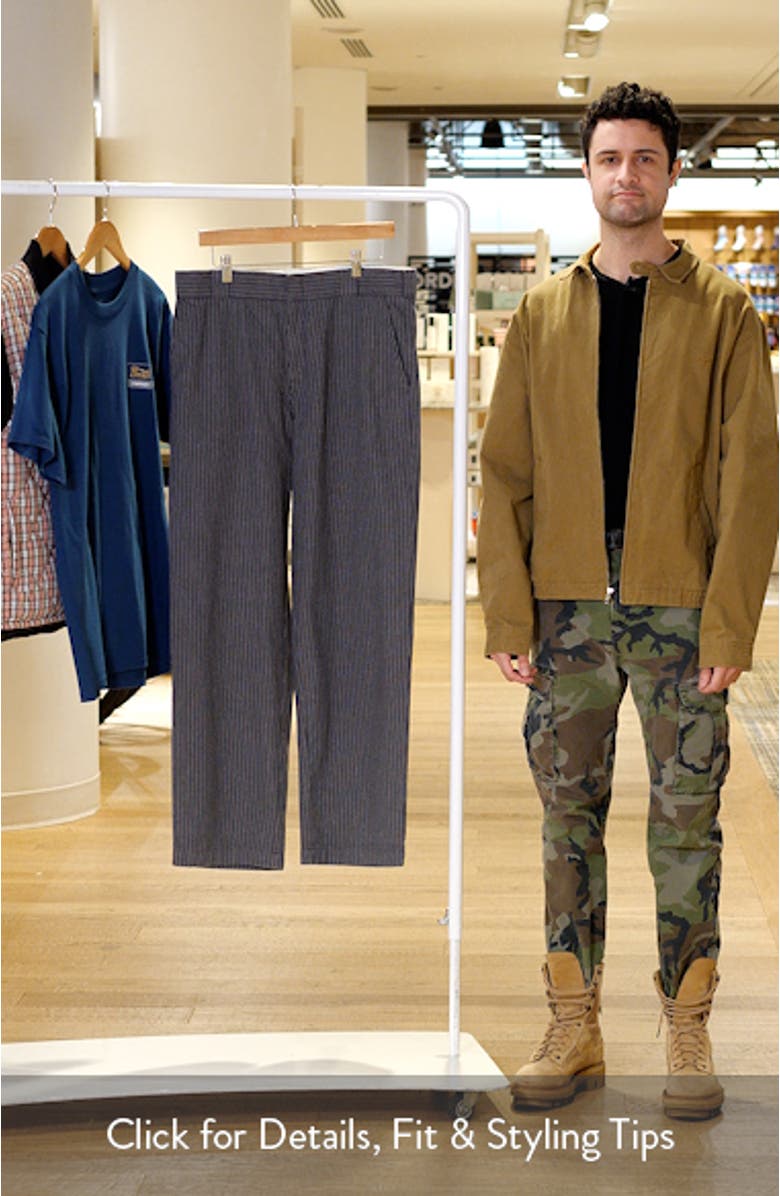 Lima Loose Fit Pinstripe Cotton Twill Work Pants, sales video thumbnail