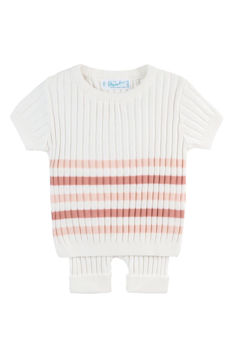 Feltman Brothers Stripe Rib Knit Top & Pants Set, Main, color, Ivory