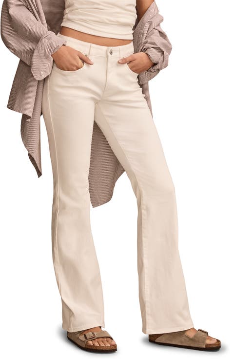 Curvy High Waist Flare Jeans (Bright White)