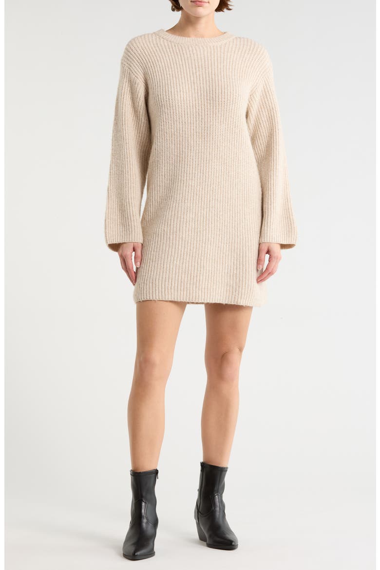 Long Sleeve Sweater Dress, Main, color, OATMEAL