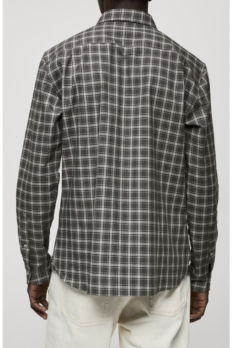 Regular Fit Plaid Cotton Button-Up Shirt, Alternate, color, GREY