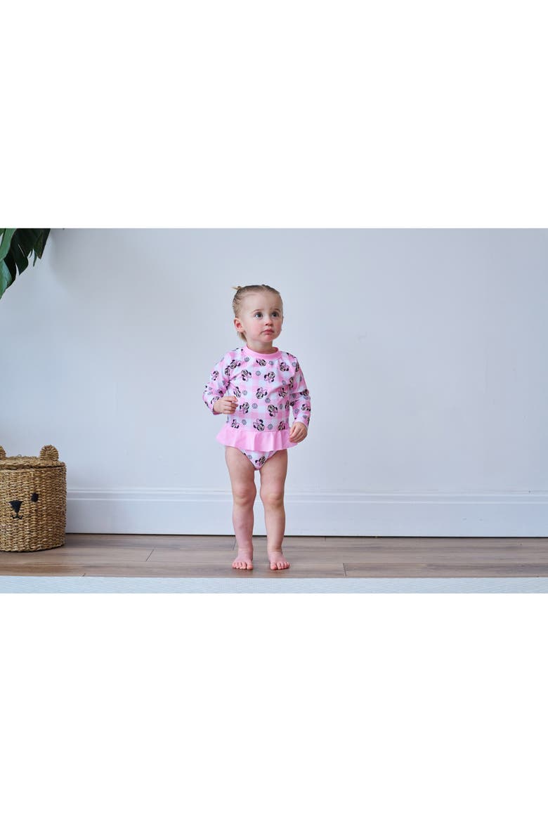 Minnie Mouse One Piece Swimwear, Alternate, color, Pink Minnie Gingham
