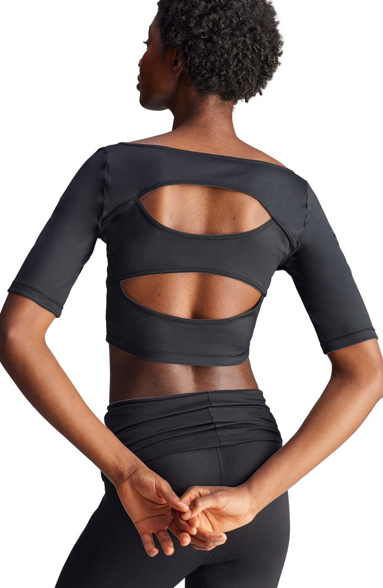 adidas by Stella McCartney Back Cutout Crop Top, Alternate, color,