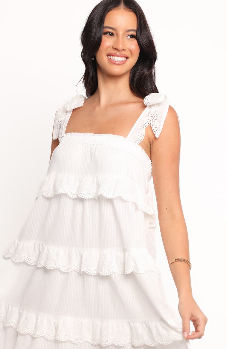Petal & Pup Harriette Tiered Midi Dress, Alternate, color, White