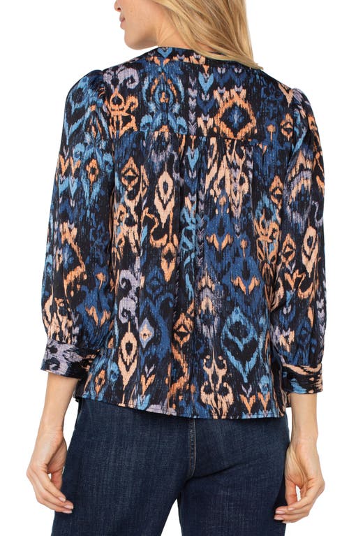 Liverpool Los Angeles Ikat V-neck Top In Multi