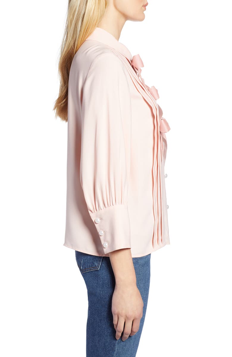 Halogen<sup>®</sup> x Atlantic-Pacific Bow Front Pleated Blouse, Alternate, color, 