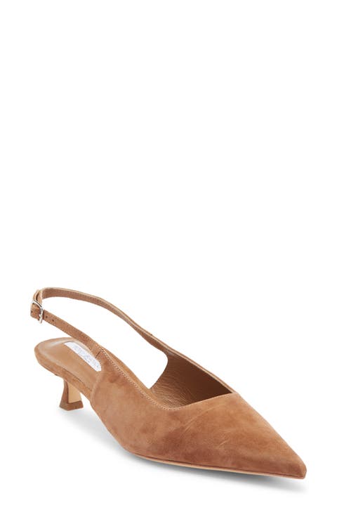 Crush Slingback Pointed Toe Kitten Heel Pump (Women)