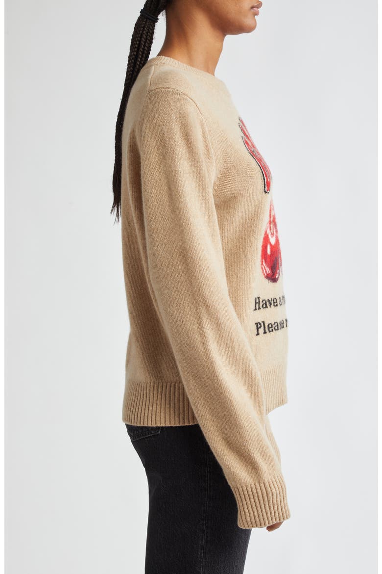Intarsia Knit Wool Blend Sweater, Alternate, color, SAFARI