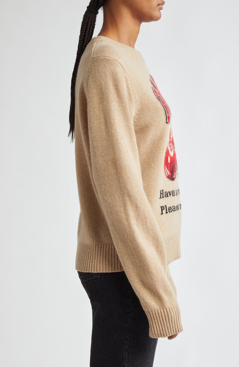 Ganni Intarsia Knit Wool Blend Sweater, Alternate, color, 