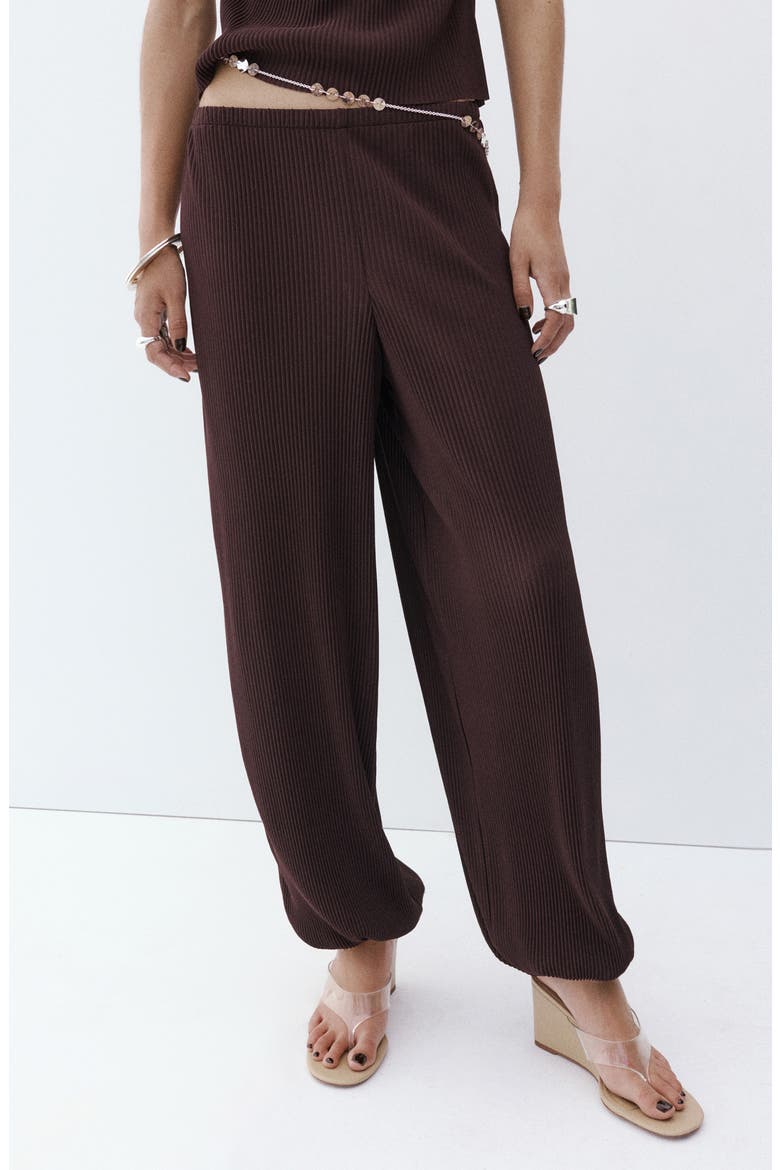 Textured Baggy Pants, Main, color, CHOCOLATE