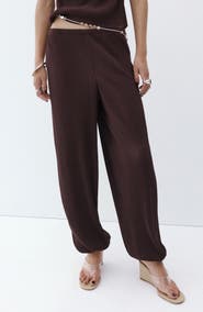 MANGO Textured Baggy Pants