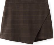 MANGO Check Asymmetric Front Miniskort