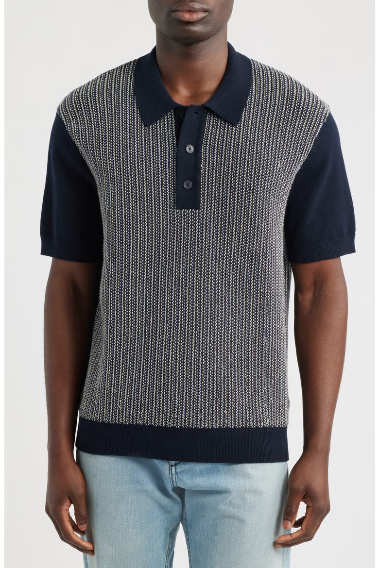 Turin Stripe Polo, Main, color, NAVY