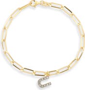 MESHMERISE Diamond Initial Charm Bracelet