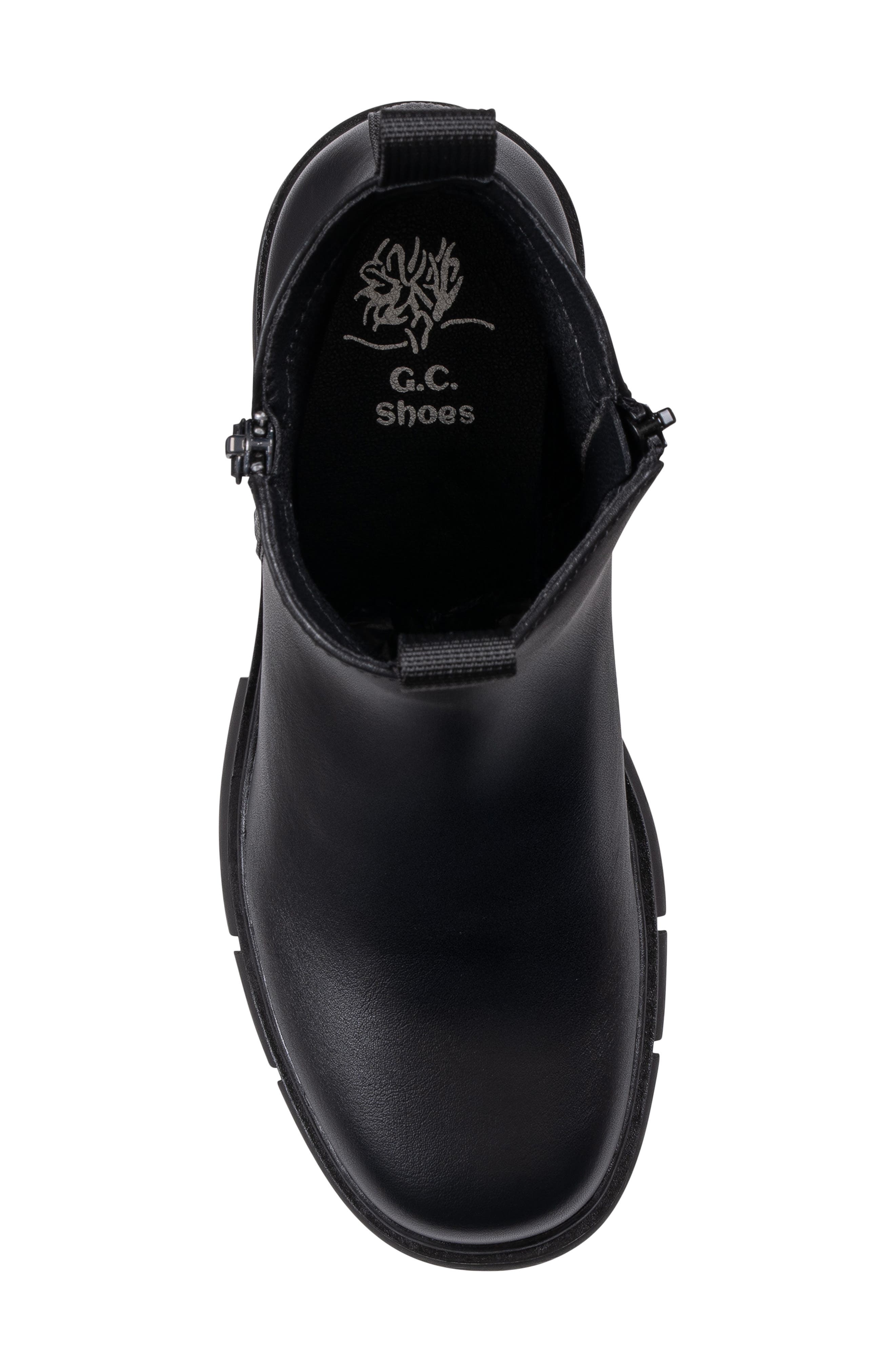 Mara Faux Leather Bootie, Alternate, color, BLACK