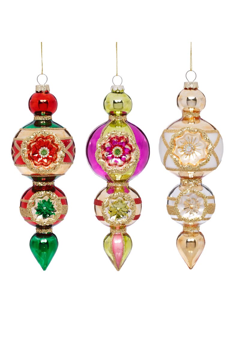 Triple Stack Drop Ornament, Box of 6, Main, color, Gold