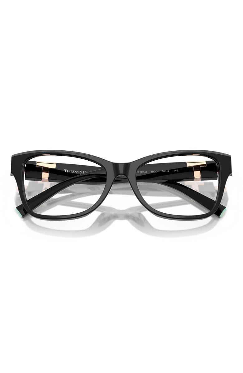 Tiffany & Co. 52mm Butterfly Optical Glasses, Alternate, color, Black / Rose Gold Demo Lens